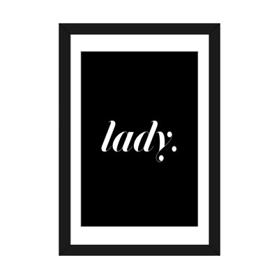 « lady black », art textuel sur toile