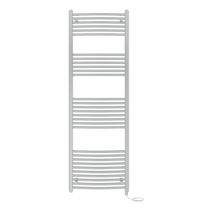 Cioffred Curved Towel Rail Heated Towel Rails, Chrome, 180cm H x 60cm W x 5.6cm D