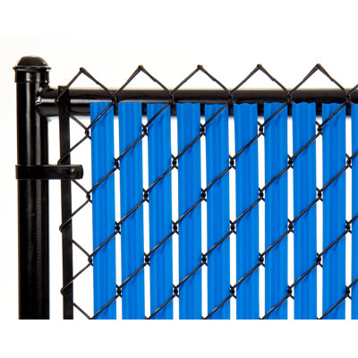 Ridged Slat Single Wall Bottom Locking Slat Depot Privacy Slat for 3', 4', 5', 6', 7' and 8' Chain Link Fence (5ft, Black)