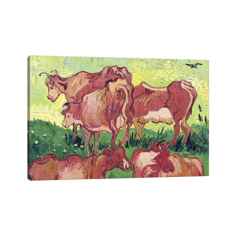 Cows, 1890 by Vincent Van Gogh - Wrapped Canvas Print, 20.32cm H x 30.48cm W x 1.91cm D