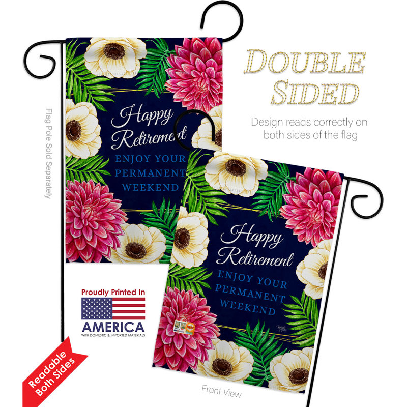 Drapeau de jardin 2 côtés en polyester 18,5 po x 13 po