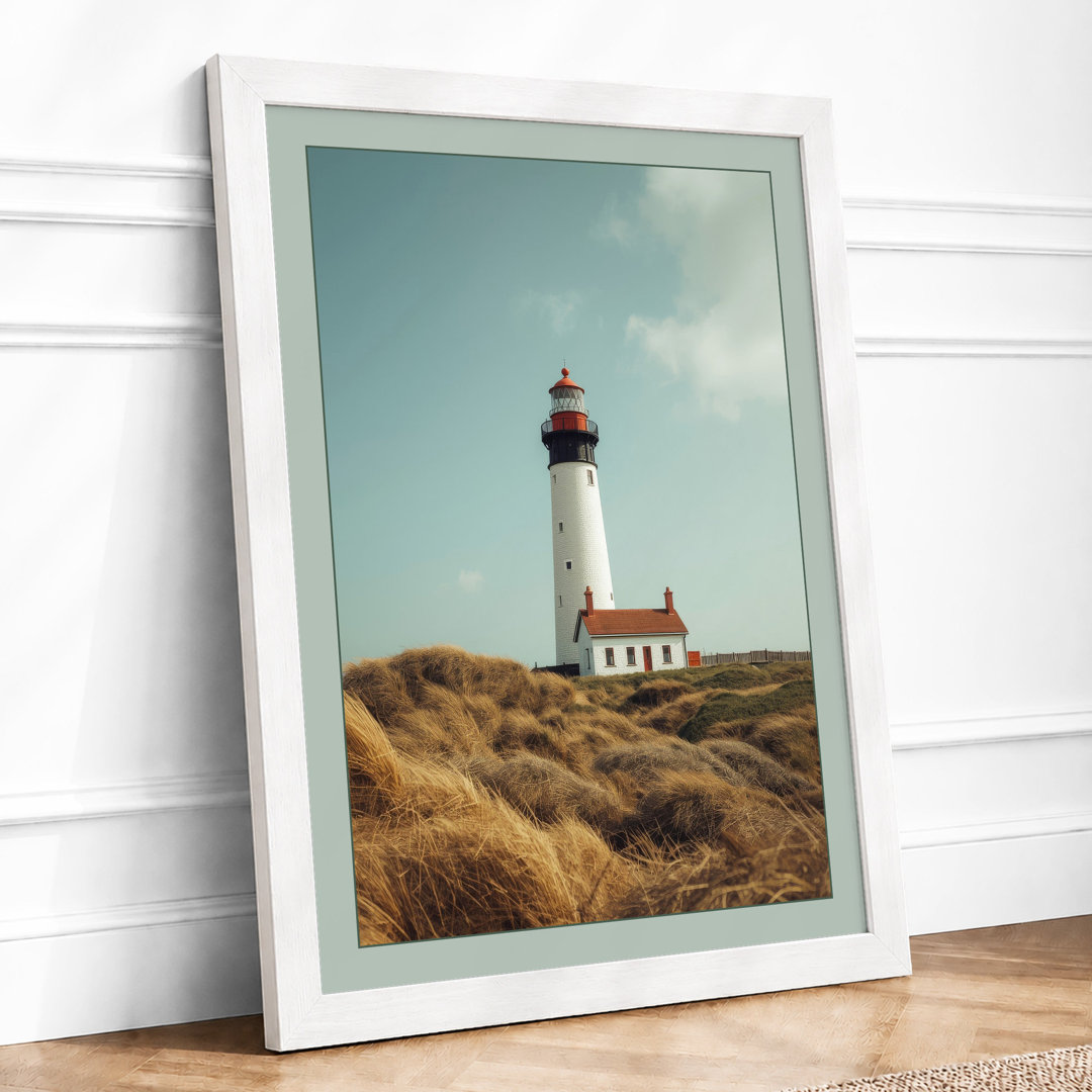 Lighthouse on the Dune Coastal - Framed Print