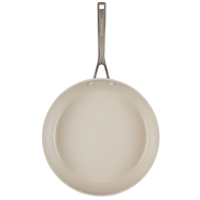 Kitchenaid Hard Anodized Ceramic Nonstick Frying Pan / Skillet, 10 Inch, Porcelain White, 12.25"