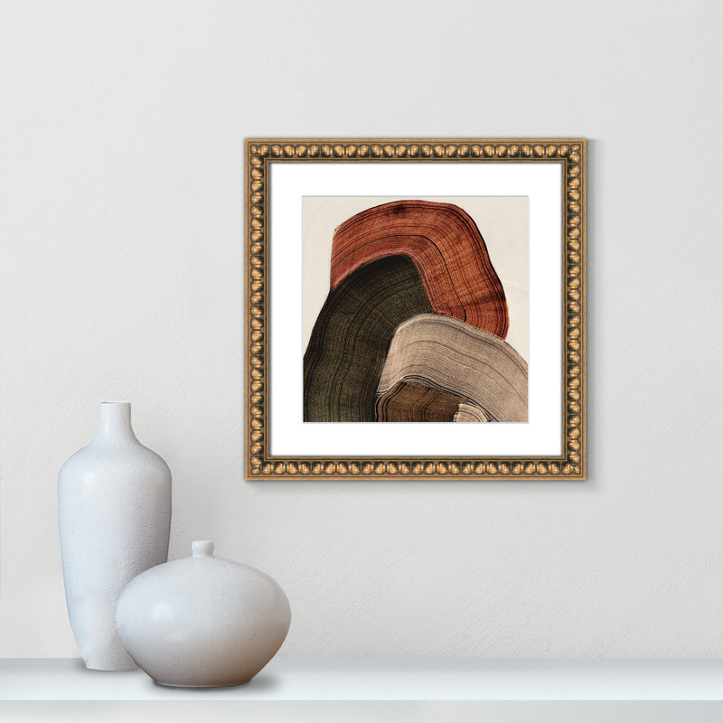 «Folded Earth I Print» par , Imprimé mat, Perles de feuilles dorées, 18'' W x 18'' H
