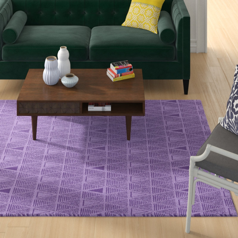 Tapis à motifs de triangles mauves, Rectangle 5 pi x 7 pi