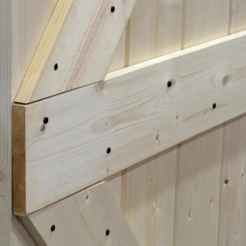 84'' Solid Wood Paneled Unfinished without Installation Hardware Kit Barn Door, 36" x 84"