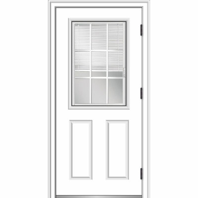 Porte d'entrée avant en fibre de verre Smooth