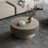 Round Coffee Table with Storage Solid Wood Veneered Modern Coffee Table Accent Tea Table for Living Room, Bedroom, Apartment or Office-214615918-223497700