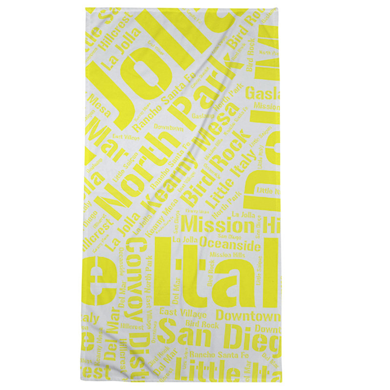 Serviette de plage « Washington districts », « Seattle », San Antonio, Jaune, Polyester / coton