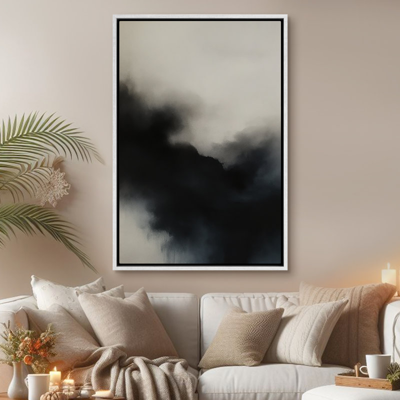 Art mural encadré abstrait rétro antique classique pour chambre à coucher, H 24 po x l 16 po, Blanc