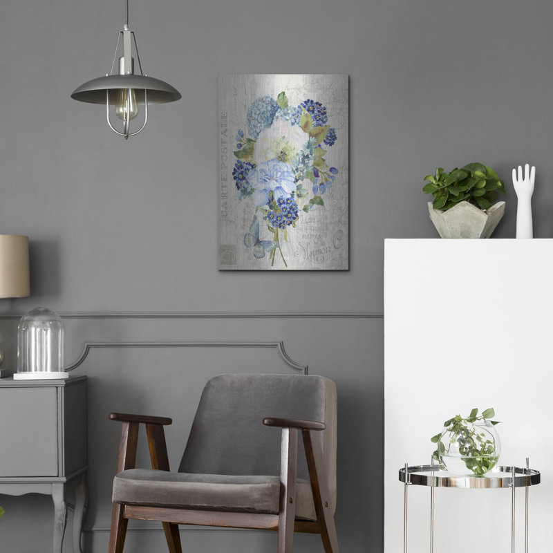 «Bouquet Francais C» par Jean Plout, art mural en métal, H 24 po x l 16 po