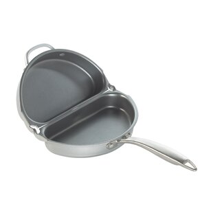 Frying Skillet, Stainless Steel 3 Layers Thickened Uncoated Stainless Steel  Frying Pan For Searing 11.02in 
