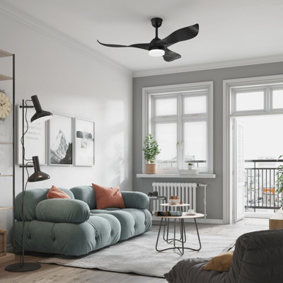 Ventilateur de plafond à 3 pales de 52 po avec lumières à DEL et télécommande