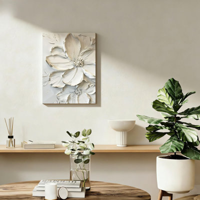 Impression sur toile minimaliste botanique, support de cadre en bois massif, 16 po x 24 po