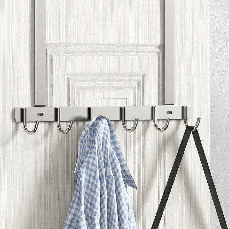 Atsumi Long Stainless Steel Towel 6 Hooks Hook Rack