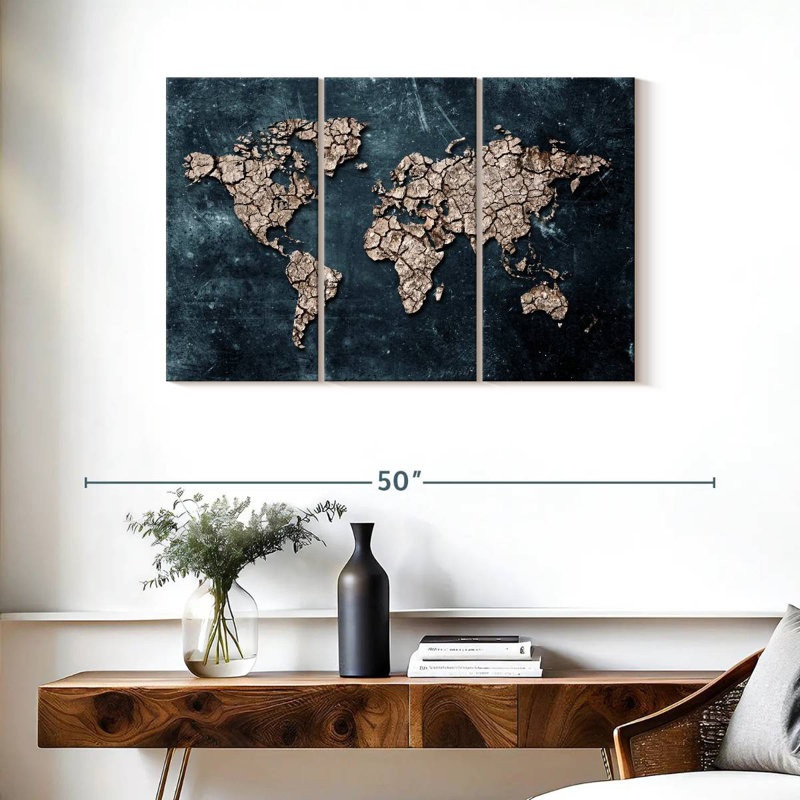 Aliaz Ground World Map, 24" H x 38" W