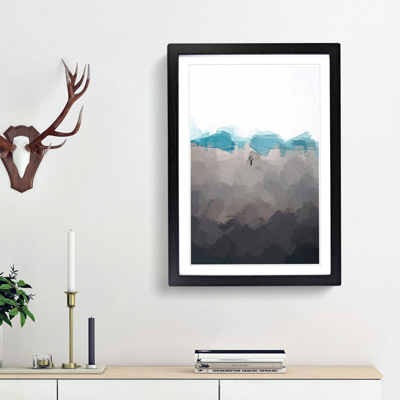 Desert Walker in Abstract - Picture Frame Graphic Art Print, Black Framed, 36cm H x 27cm W x 2cm D