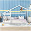Lit maison en bois, lit en bois avec tablette, sans sommier, lit