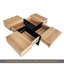 Table basse de conception unique avec 4 compartiments de rangement cachés, table de cocktail carrée avec plateau coulissant extensible, table centrale ultra brillante pour salon, 31,5 po x 31,5 po, naturel-1739734626