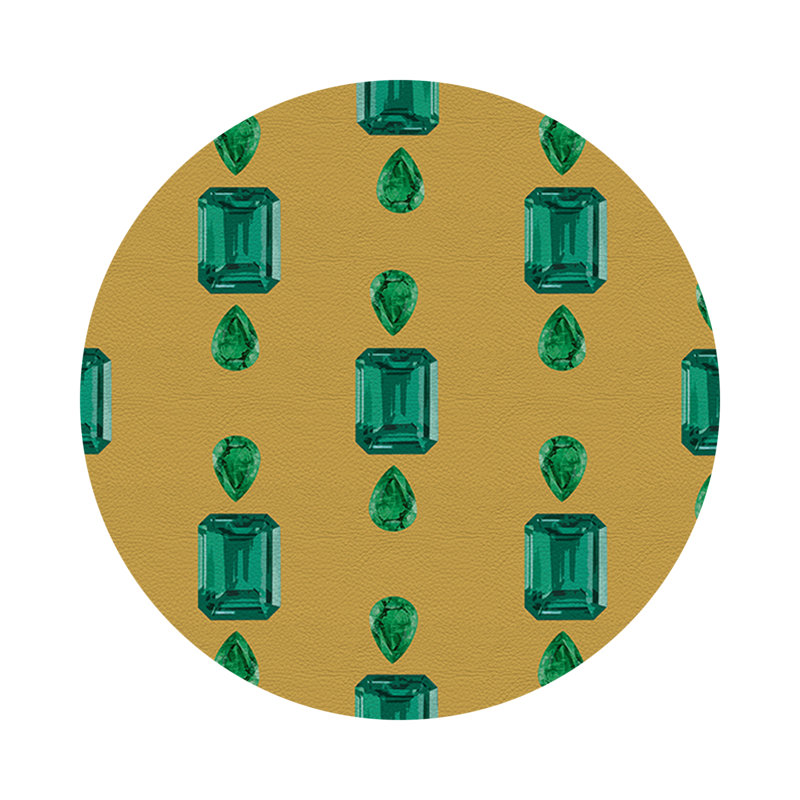 Napperon Gem Emeralds , Doré, Émeraudes
