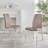 Everson High Gloss Extendable Dining Set with 6 Luxury Faux Leather Upholstered Dining Chairs-415636637