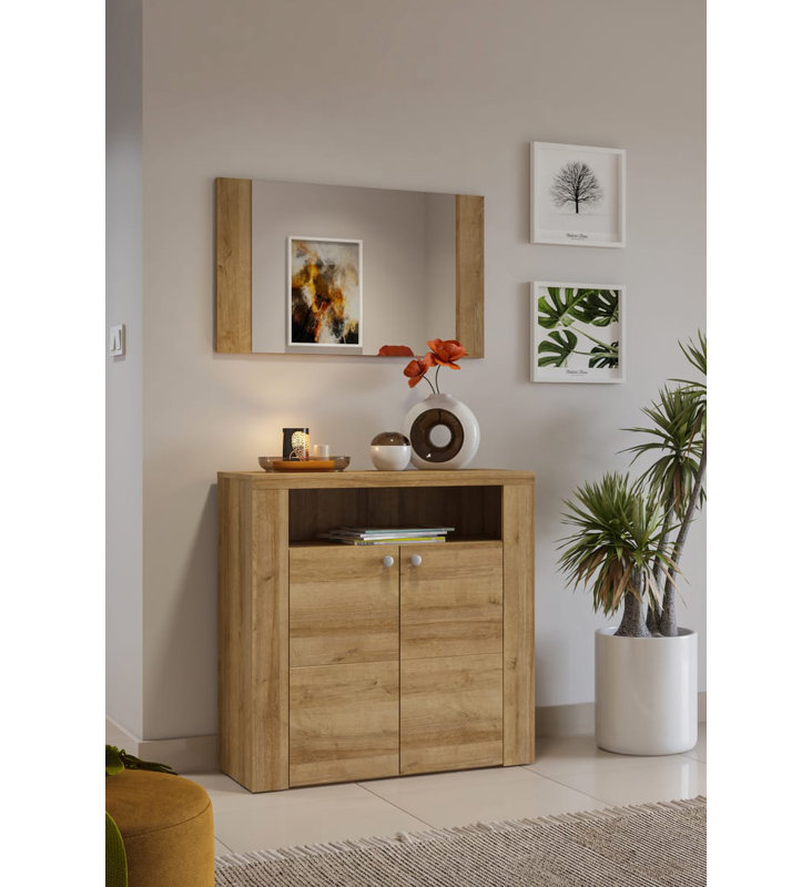 Siomha Rectangle Mirror, Oak Riviera