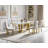 Rectangle Dining Table Set, Faux Marble Dining Table & Velvet Chairs with Stainless Steel Pedestal, 68" Dining Room Table and Chairs Set, Luxury Dining Table Set-396457670-396457720-396457725