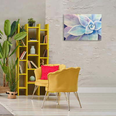 Cool Toned Succulent Leaves Canvas, design by Stephanie Fielden