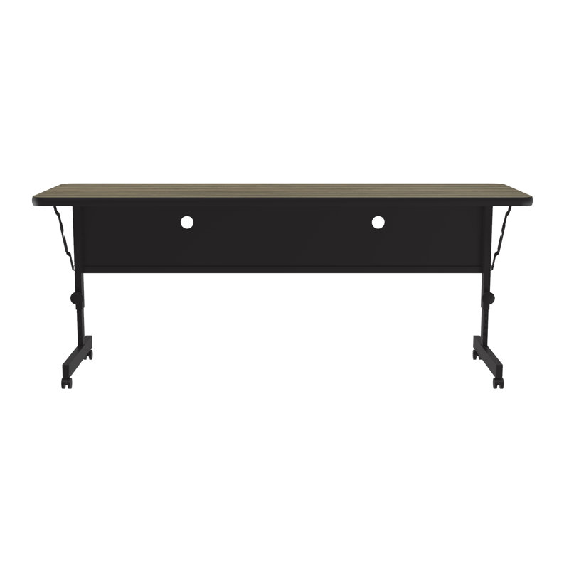Table de luxe à plateau rabattable 24 po x 72 po Correll, plateau en stratifié à haute pression en hickory colonial, poste de travail à hauteur réglable avec panneau de modestie (Pit2472-53)