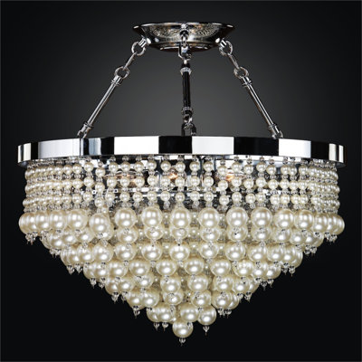 Pearl Bead Semi Flush Mount