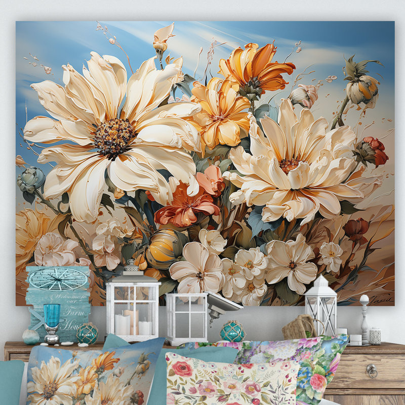 Sunflowers Country Charm sur toile, Toile tendue, H 30 po x l 40 po x P 1,5 po