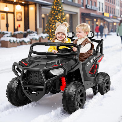 24 Volt Ride On Toys, 2-Seater Ride On Cars With Remote Control, 2X200W Utv With Bluetooth, Mp3, Seat Belts, Volume Adjustment, Suspension