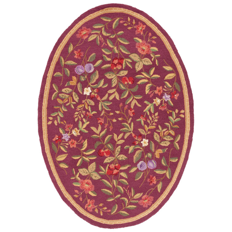 Bick Hand Hooked Wool Pile Floral Rug