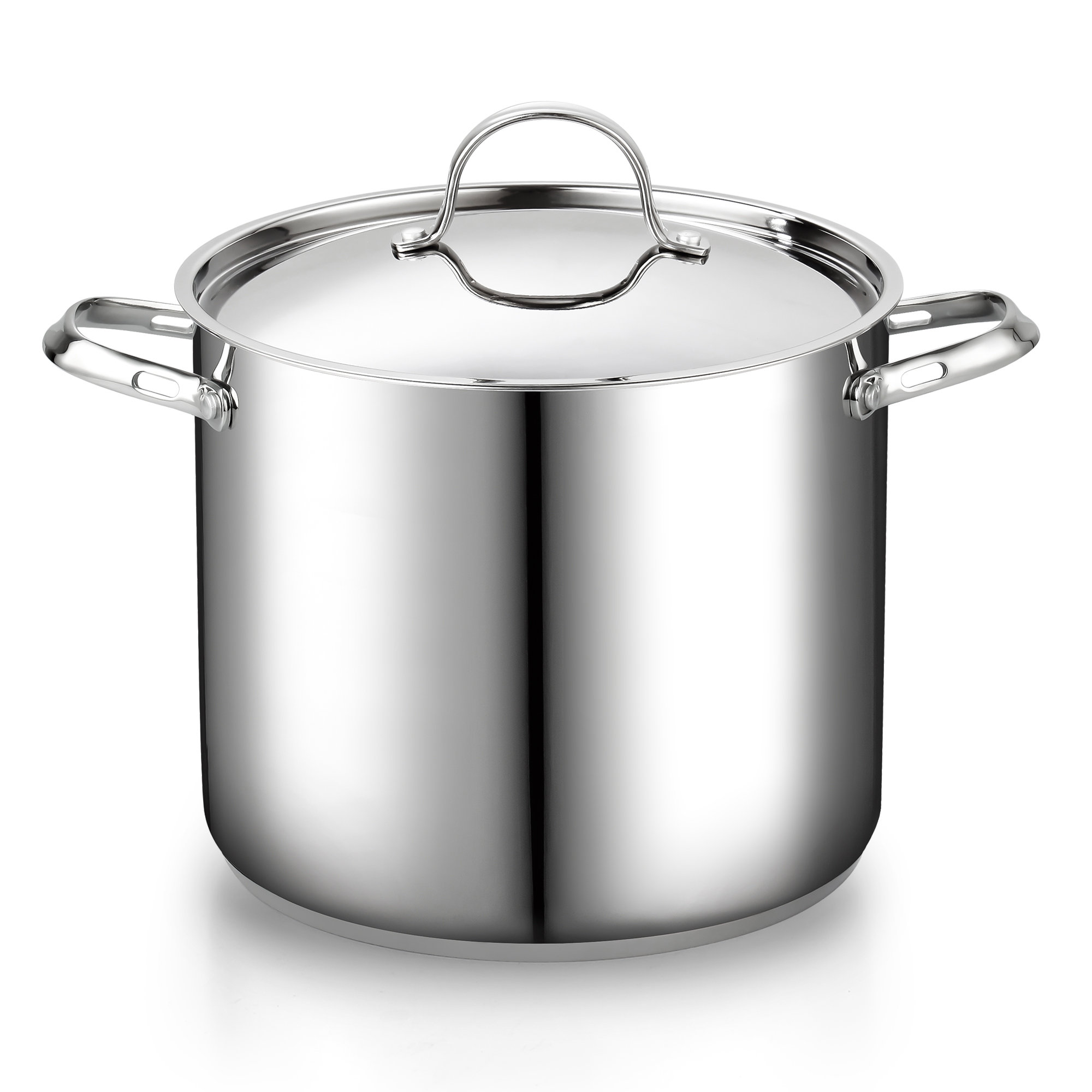 Winco Induction Ready Aluminum Stock Pots with Stainless Steel Bottom - 10  Quart