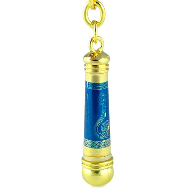 Feng Shui Import 2'' W Gold/Blue Key Chain