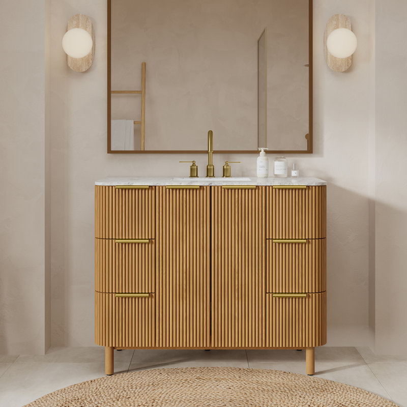 Meuble-lavabo simple 42 po Nova, Bouleau naturel