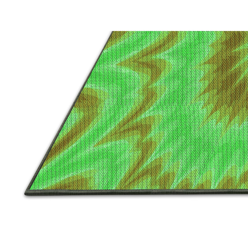 Tapis abstrait en laine vert, Rectangle 4 pi x 6 pi