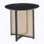Table ronde en bois massif noir, entièrement en bois massif et en rotin, pouvant accueillir de 2 à 4 personnes, d'un diamètre de 31,5 pouces