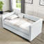 Lit de jour simple en tissu d'ameublement gris pour un style de vie polyvalent avec lit escamotable et confort-1206977960
