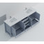 Meuble-lavabo double gris foncé 84 po X P 22 po D, plateau en marbre de culture et robinet-260036566-260036568