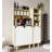 Multi-Purpose Cabinet, Sapphire Oak & White, 41.3 x 61.0 x 15.7 inches | 100% Melamine Coated Chipboard, Wooden Legs (5.9 in) | Numerous Shelves, Wall Fixable | Modern Scandinavian Design, Elegant & Functional Storage Solution-124019046
