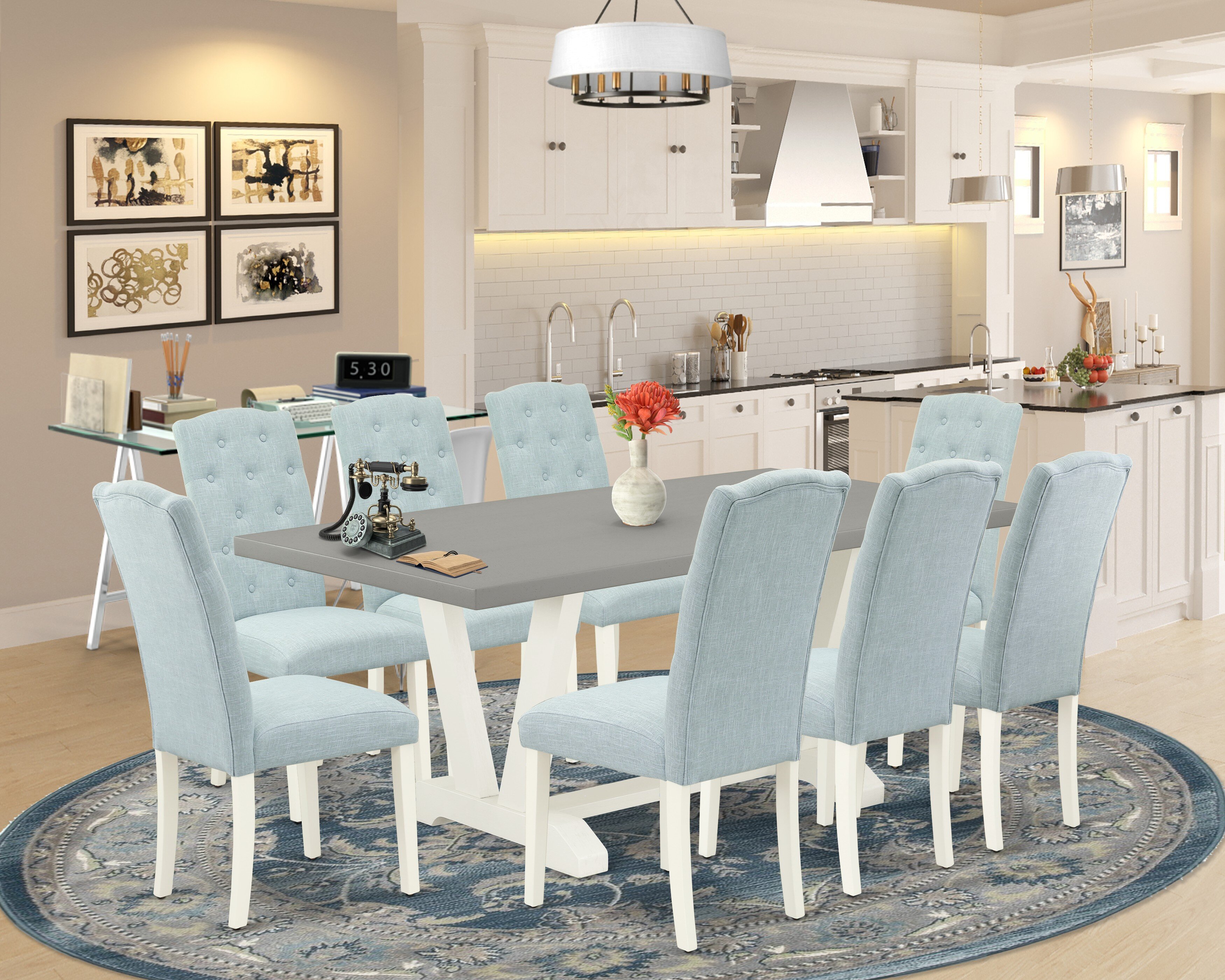 8 person deals dining room set