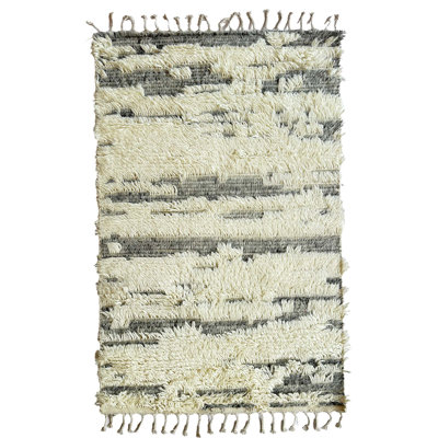 Elian Ivory Hand-Knotted Geometric Rug