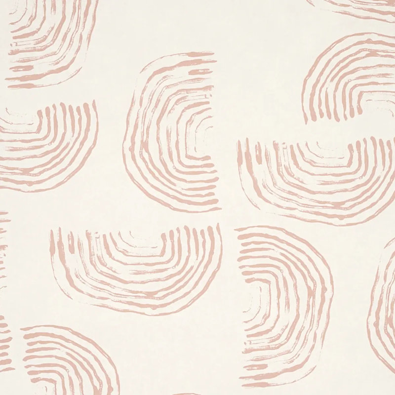 Schumacher x Caroline Z Hurley Quansoo Wallpaper, Coral Ivory