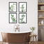 Aquarelle vert pastel, ensemble de 4 décorations murales florales variées encadrées, 4 pièces-93011962-93011963