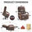 Power Lift Recliner Chair with Solid Wood Armrests, Heat Massage and Heavy Duty Motion Mechanism-1860763340