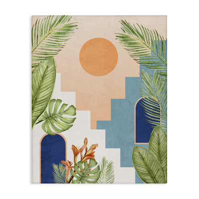 «Desert City with Palms Floater», art mural sur toile par Kim Allen