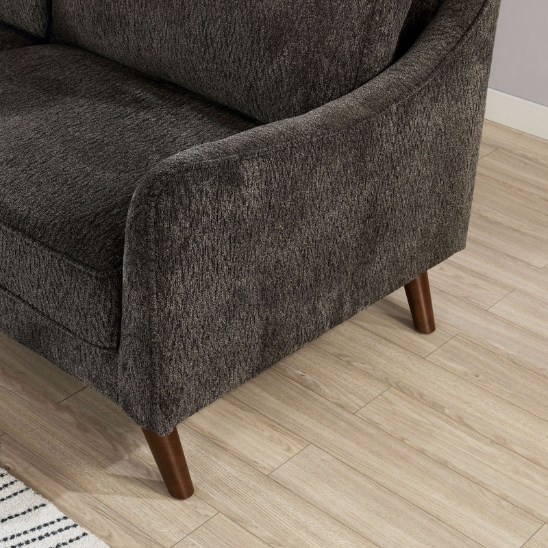 Canapé Chenille, Gris foncé