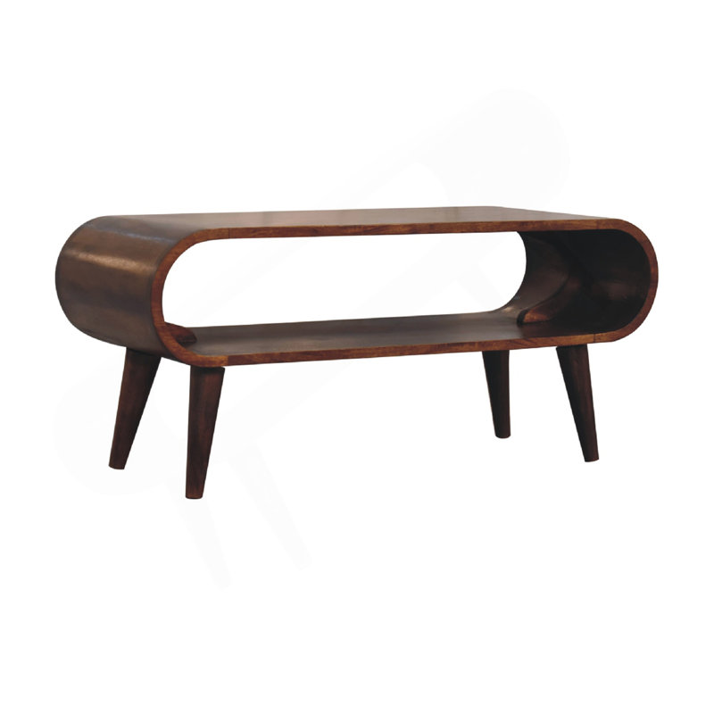 Table basse en bois massif de style nordique brun Amaya