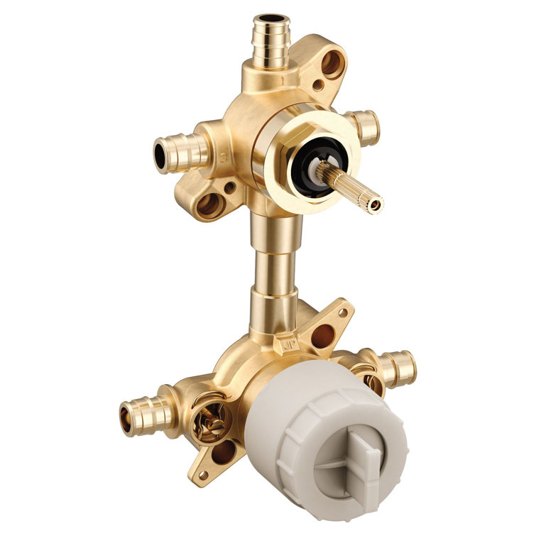 M-CORE 3-Series Mixing Valve With 2 Or 3 Function Integrated Transfer Valve With Cold Expansion PEX Connections And Stops